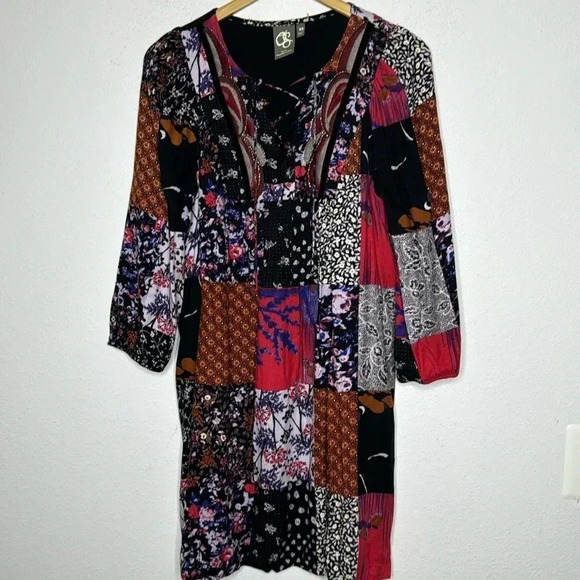 Anthropologie One September Arcata Patchwork Dress size XS gypsy old world dress - Picture 3 of 9